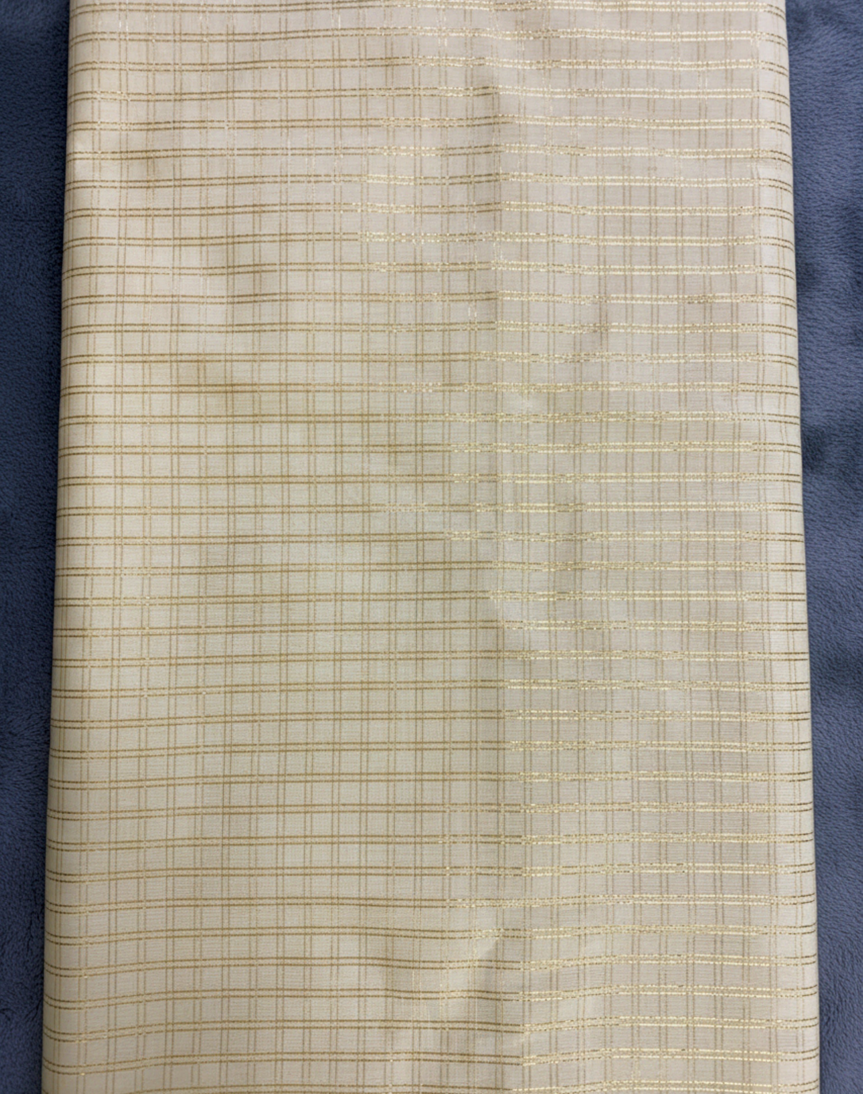 Exquisite Pure Bengaluru Silk Crepe Saree with Rudrakshi Golden Zari Border | Checks Patterns