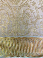 Exquisite Pure Bengaluru Silk Crepe Saree with Golden Zari Border | Embossed Floral