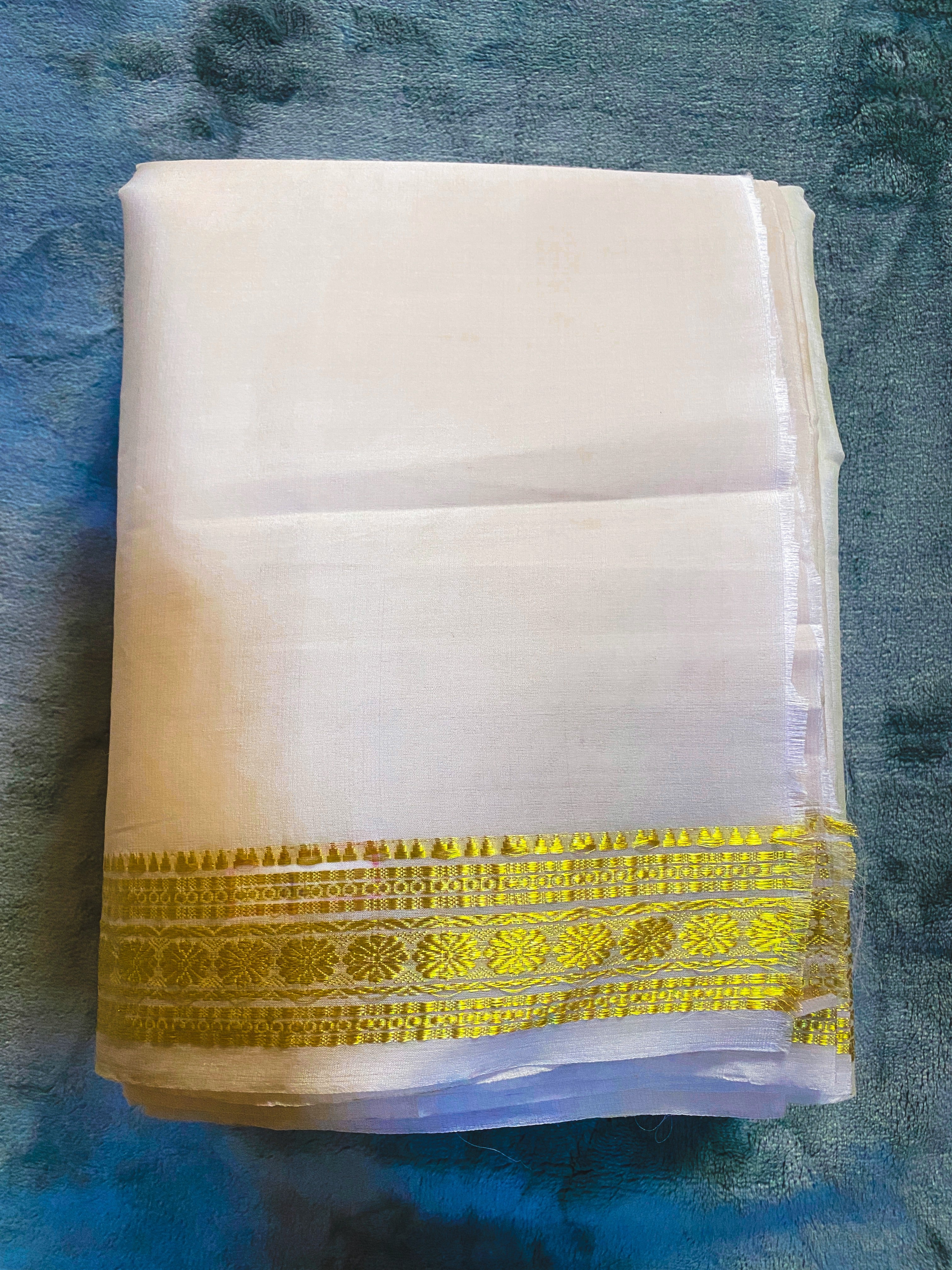 Exquisite Pure Bengaluru Silk Crepe Saree - Rudrakshi