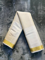 Exquisite Pure Bengaluru Silk Crepe Saree with Golden Zari Border | Zari Dots | Rich Pallu