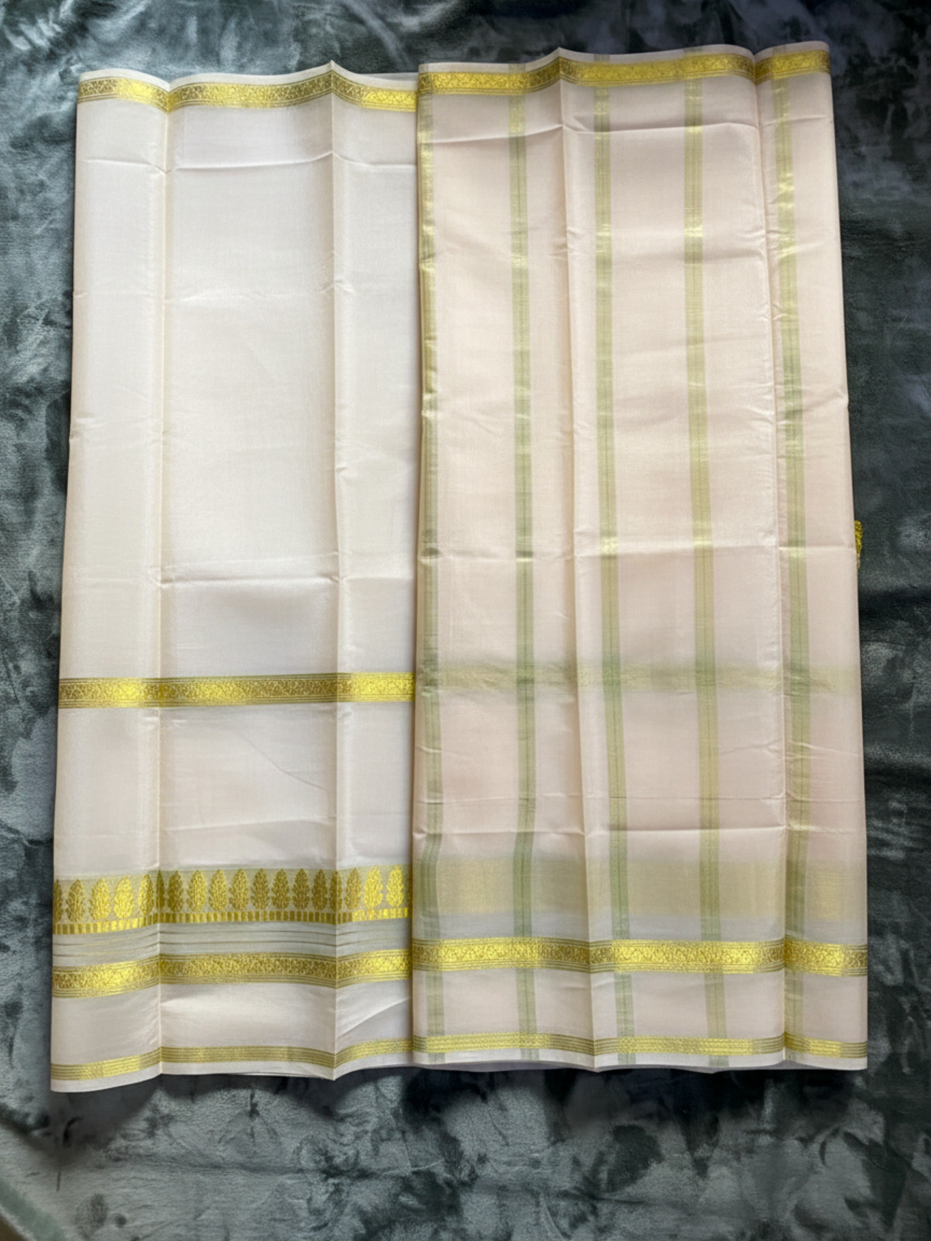 Exquisite Pure Bengaluru Silk Crepe Saree with Golden Zari Traditional Bentex Border